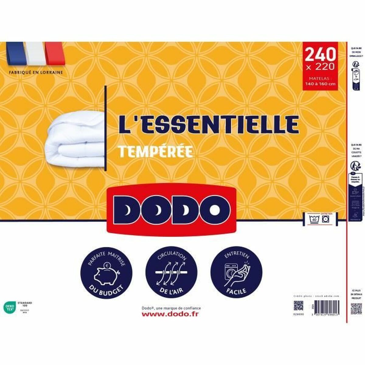 Täcke DODO L'Essentielle Tempérée Vit 240 x 220 cm - 2