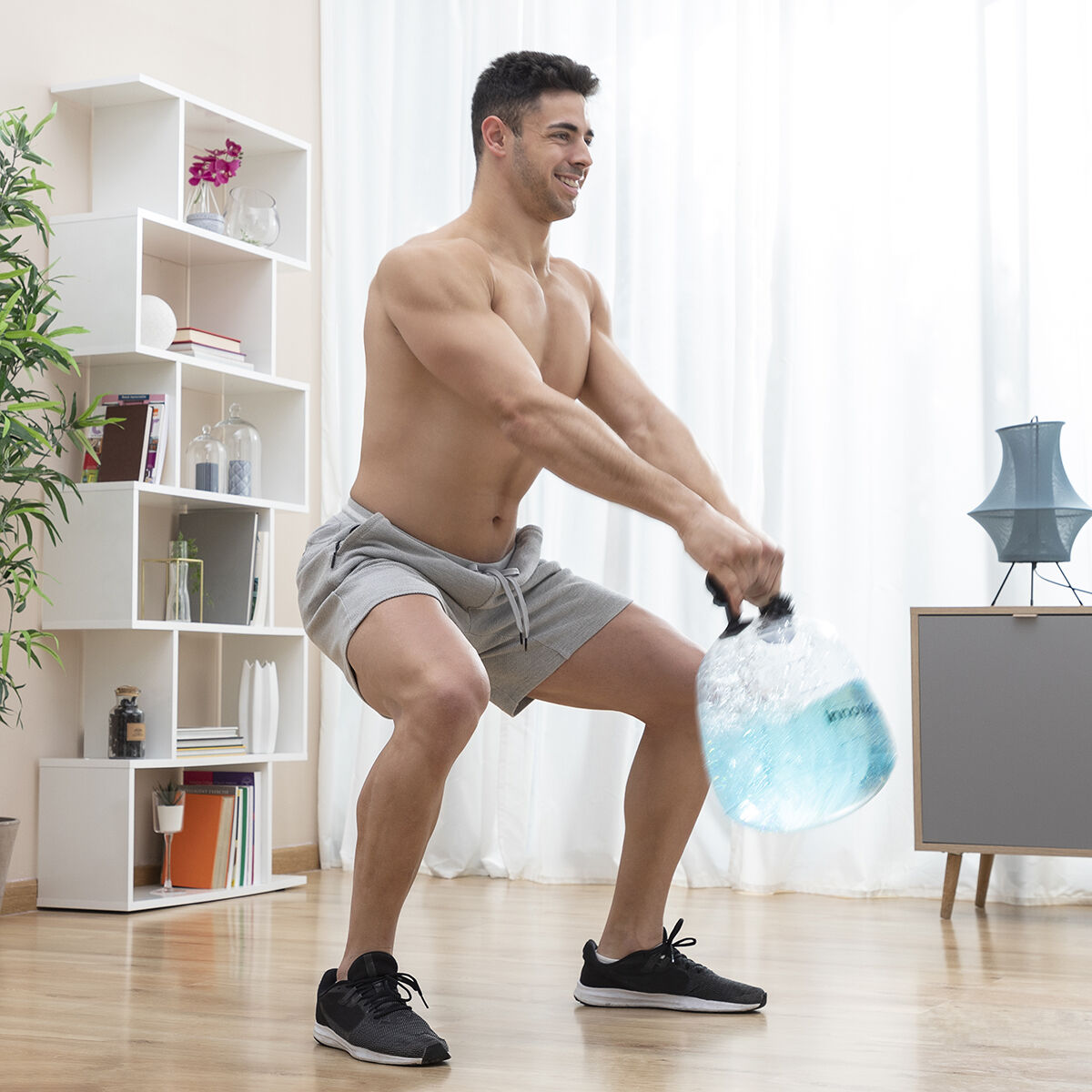 Vattenfylld vattenkokare Bell för Fitness Träning med Motion Guide Fibell InnovaGoods - 34