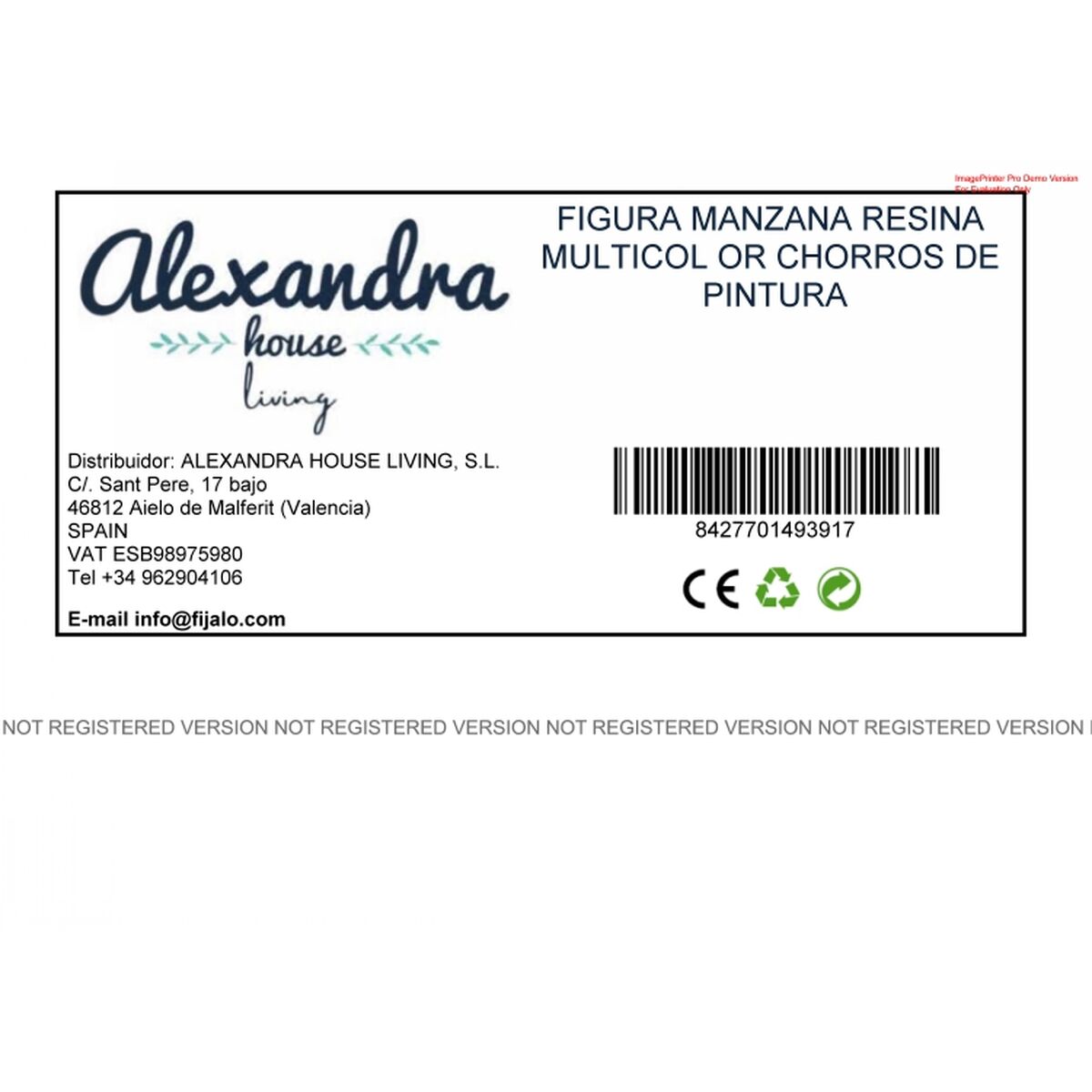 Prydnadsfigur Alexandra House Living Multicolour Akryl Plast Melamin Äpple 12 x 11 x 13 cm - 2