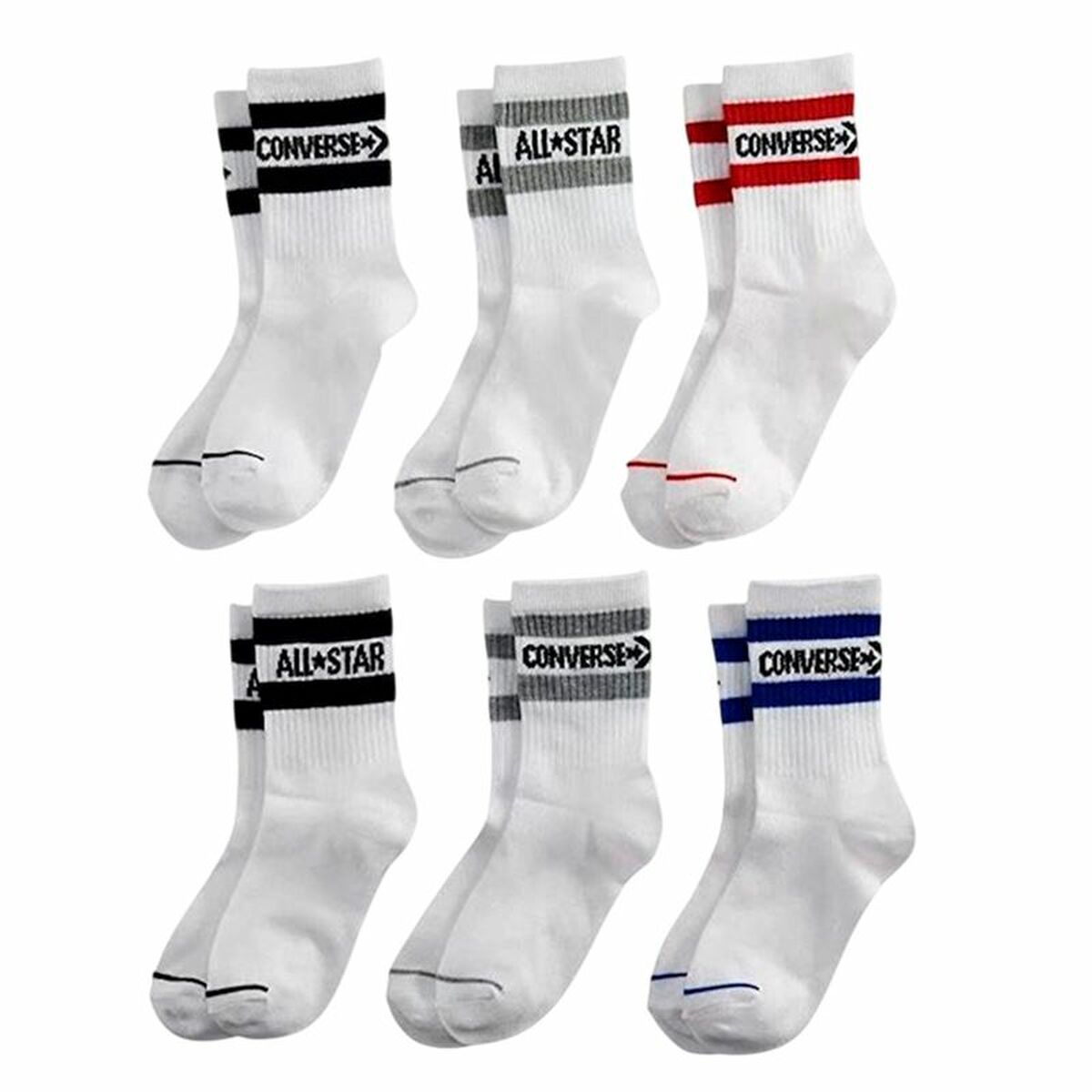 Strumpor Converse Wordmark Crew Vit (9–11 år)