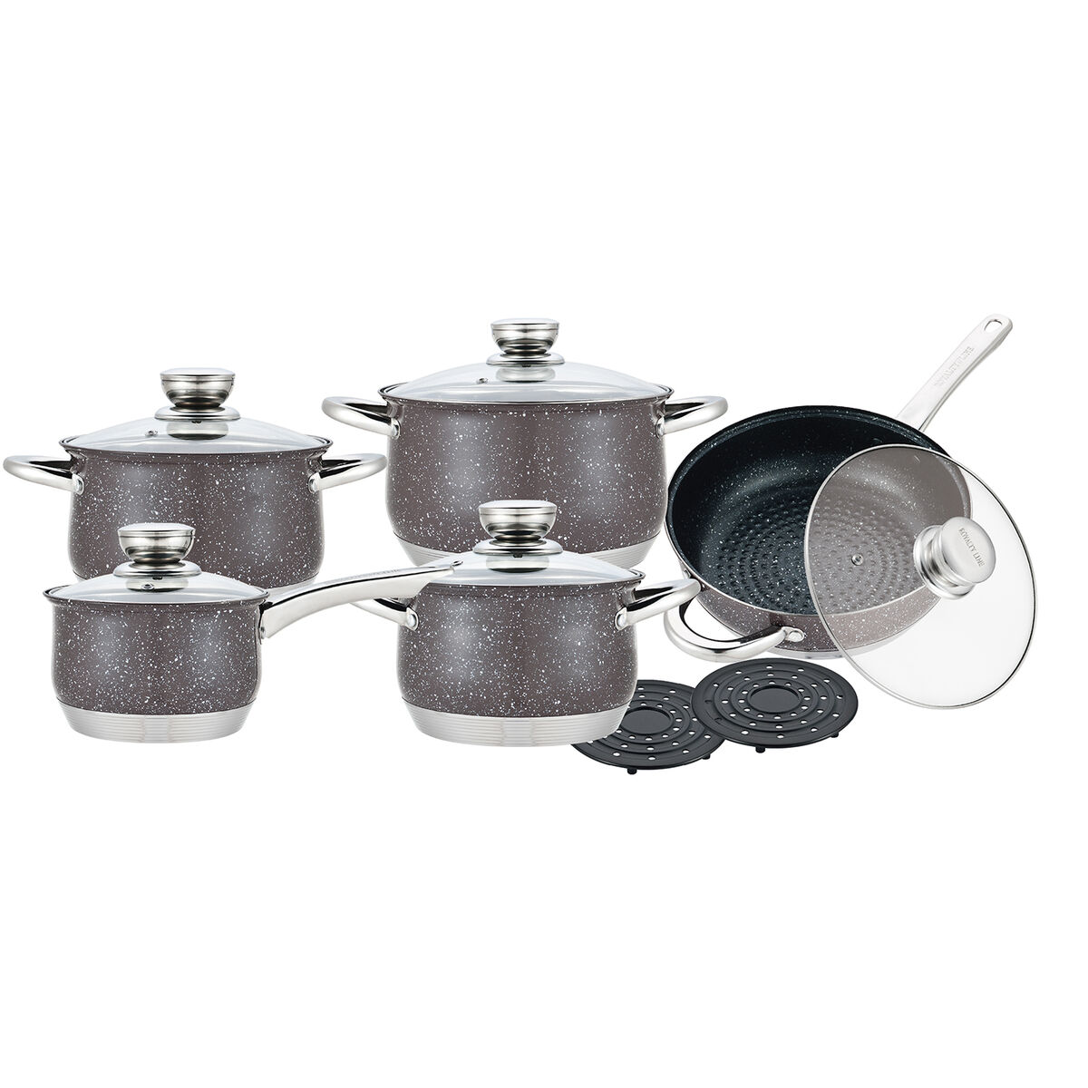 Kastrullset Royalty Line 1232 Svart Stål 12 Delar