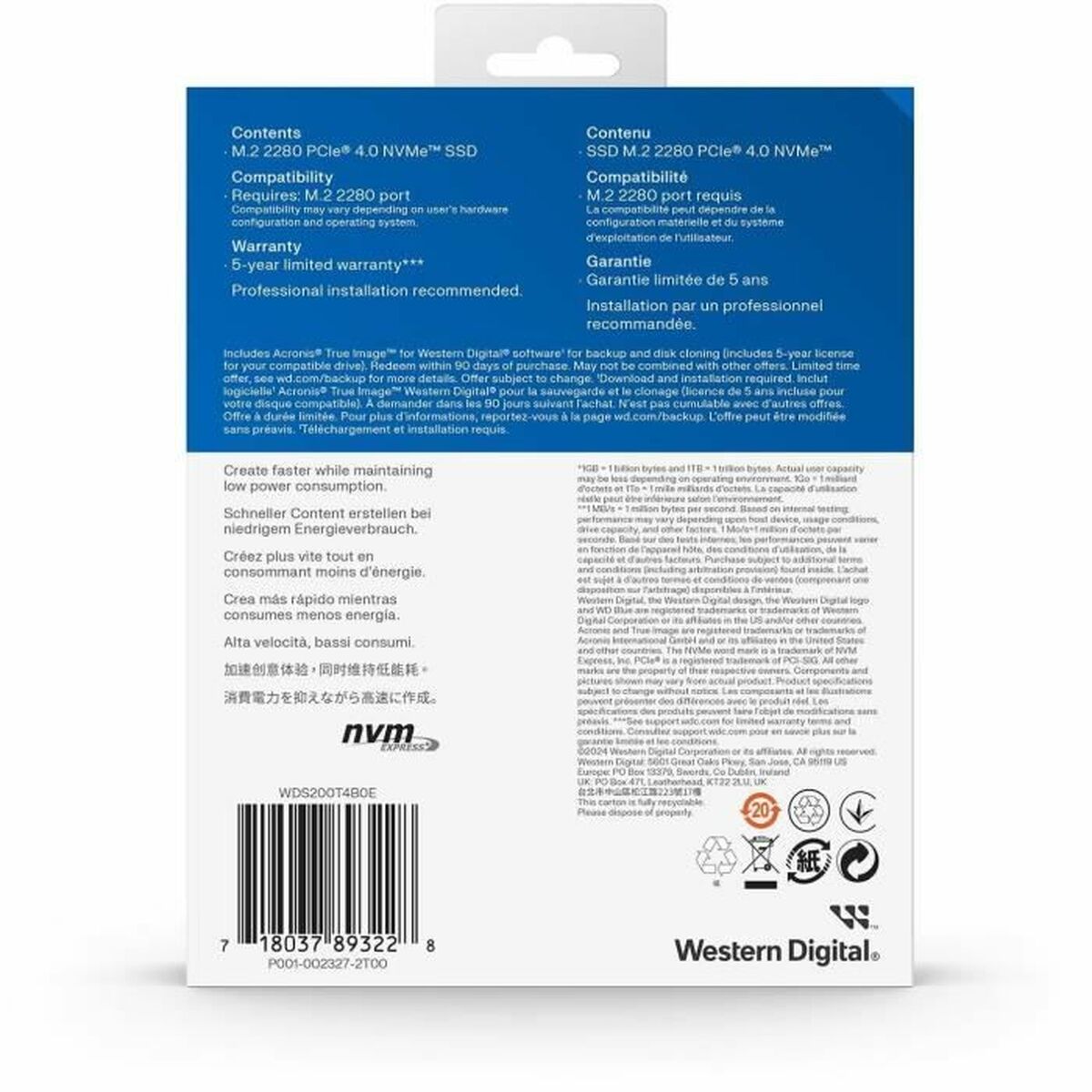 Hårddisk Western Digital WDS500G4B0E 2 TB SSD - 5