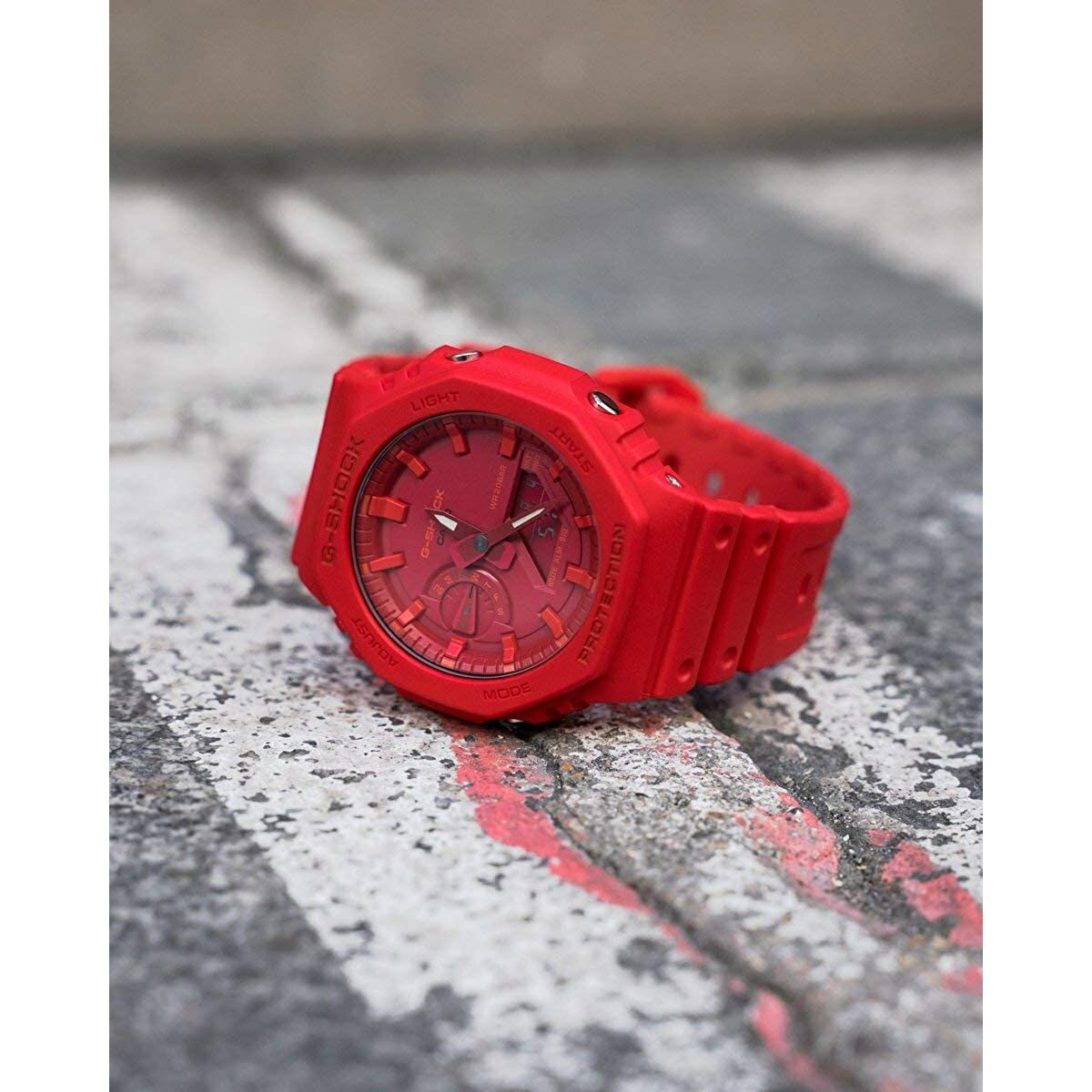 Unisexklocka Casio GA-2100-4AER Röd Multifunktion - 5