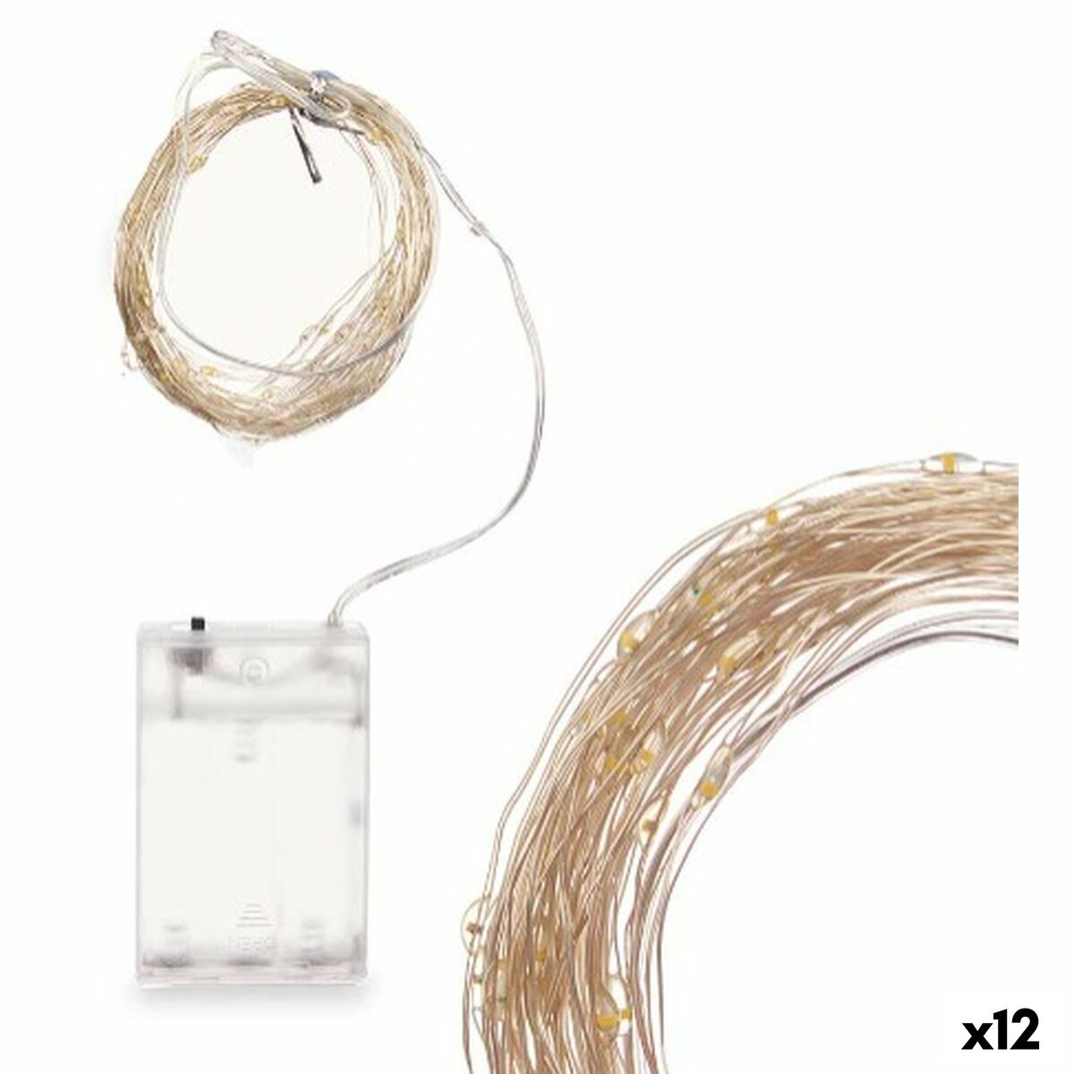 LED-krans Gift Decor Vit Varmt ljus 15,4 m 16 x 10 x 6 cm (12 antal)