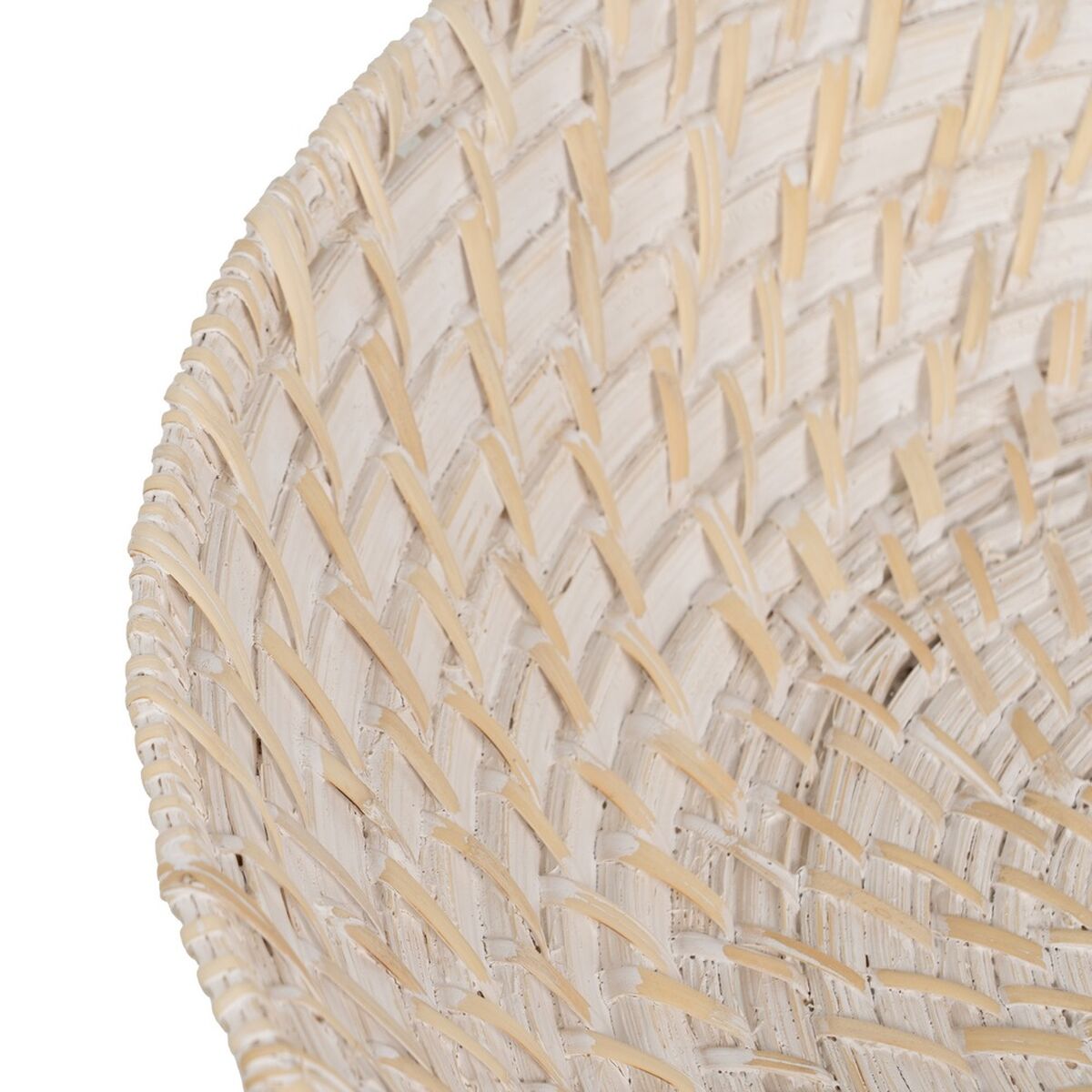 Bordsdekoration Vit Bambu Rattan 35 x 35 x 8 cm (2 antal) - 6