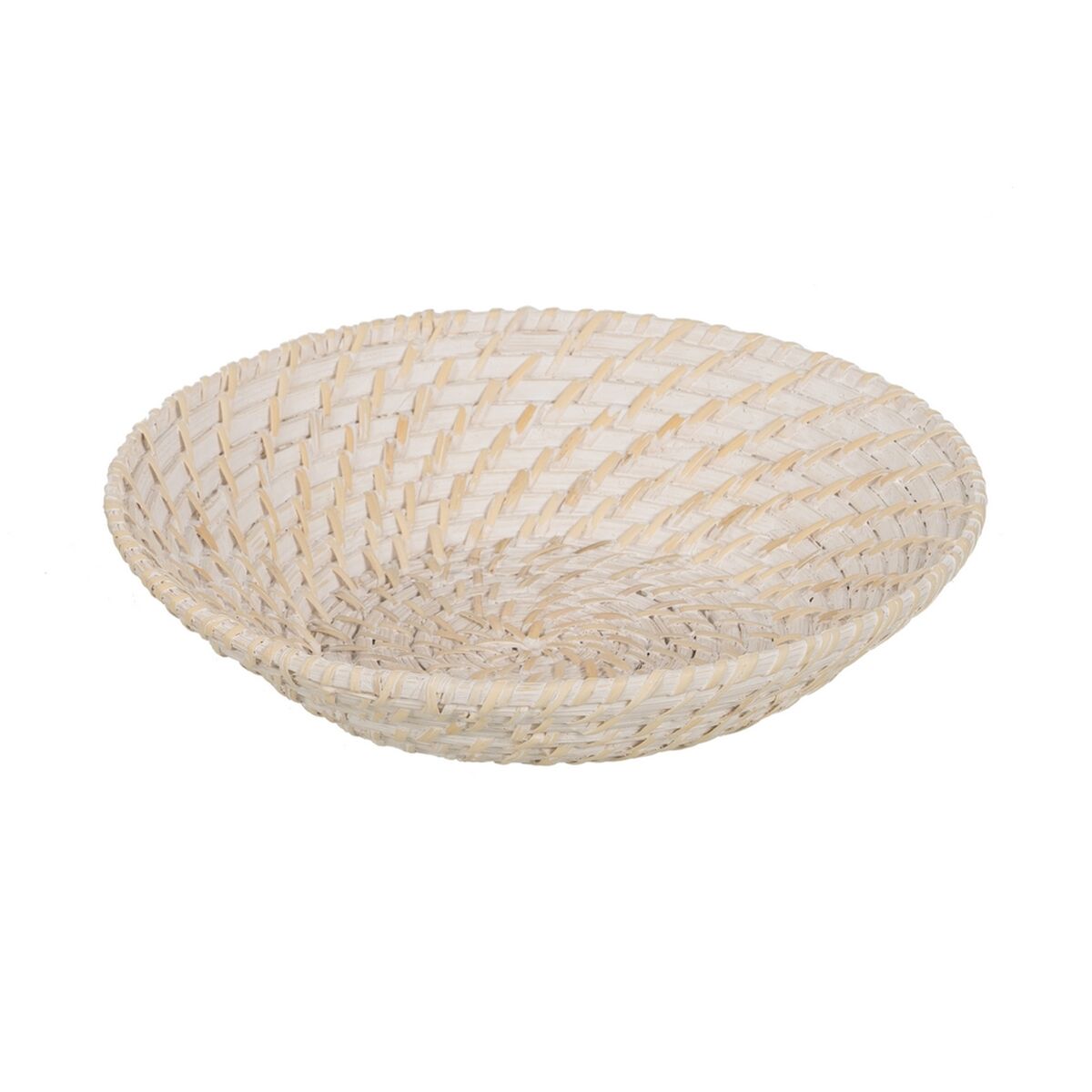 Bordsdekoration Vit Bambu Rattan 35 x 35 x 8 cm (2 antal) - 4