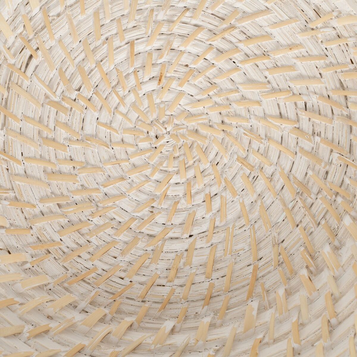Bordsdekoration Vit Bambu Rattan 35 x 35 x 8 cm (2 antal) - 8