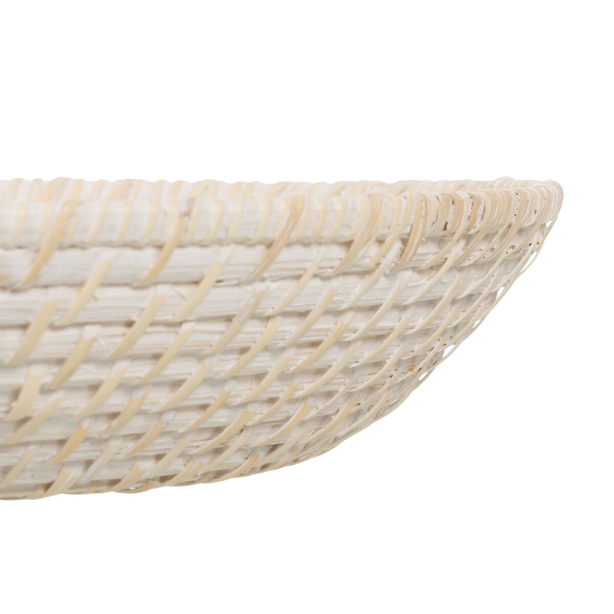 Bordsdekoration Vit Bambu Rattan 35 x 35 x 8 cm (2 antal) - 5
