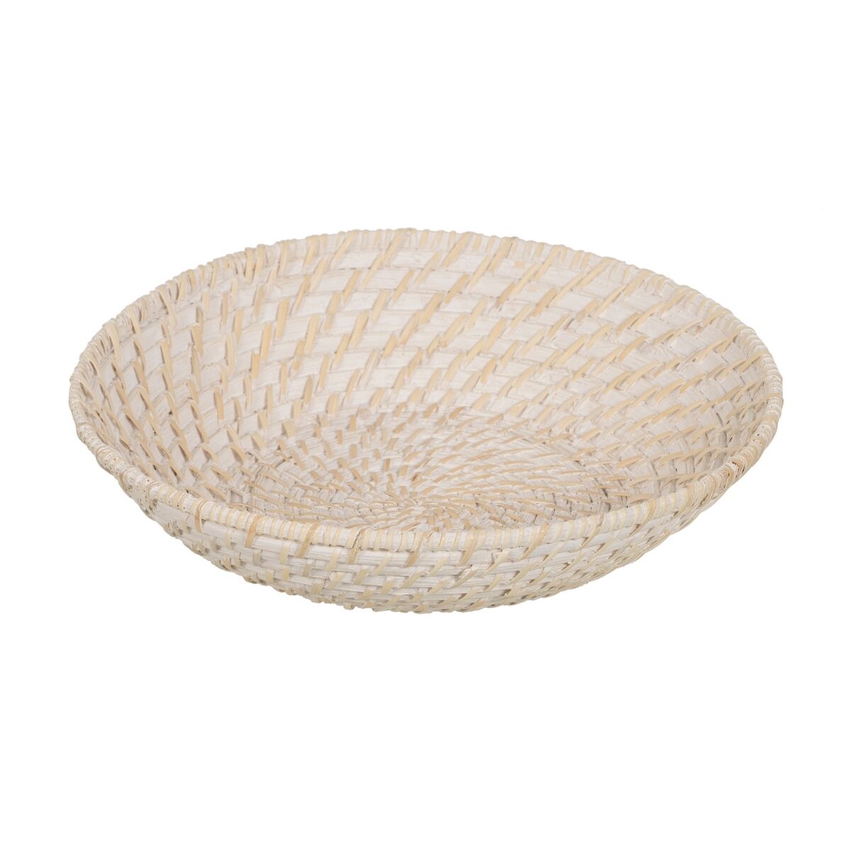 Bordsdekoration Vit Bambu Rattan 35 x 35 x 8 cm (2 antal) - 3