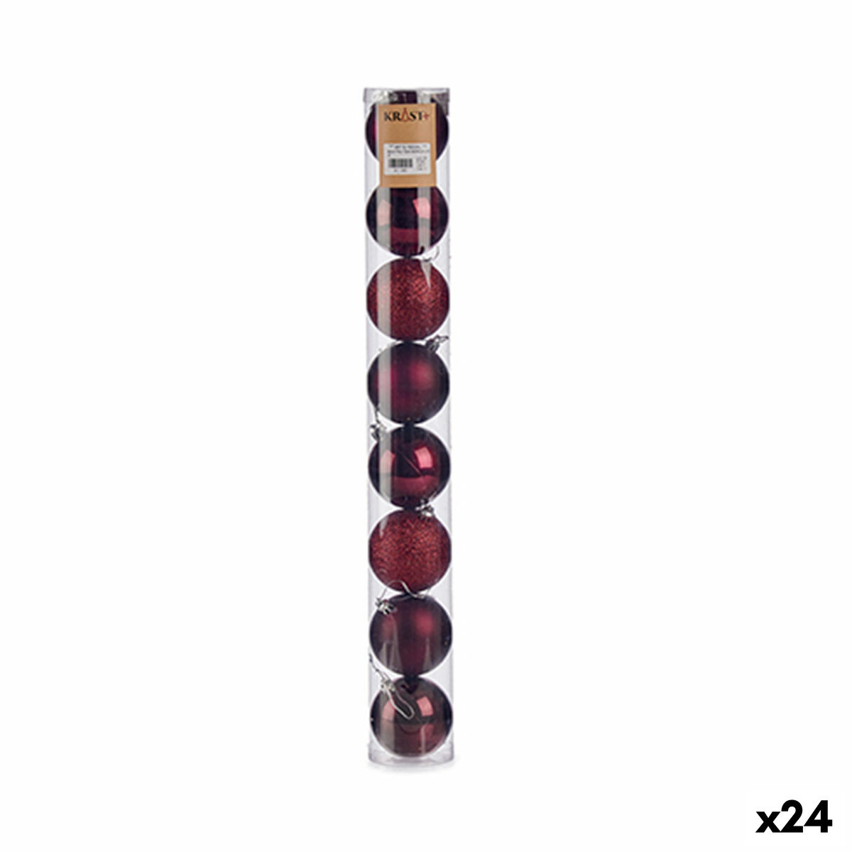 Uppsättning av julkulor Krist+ Purpur Plast Ø 7 cm (24 antal) - 4