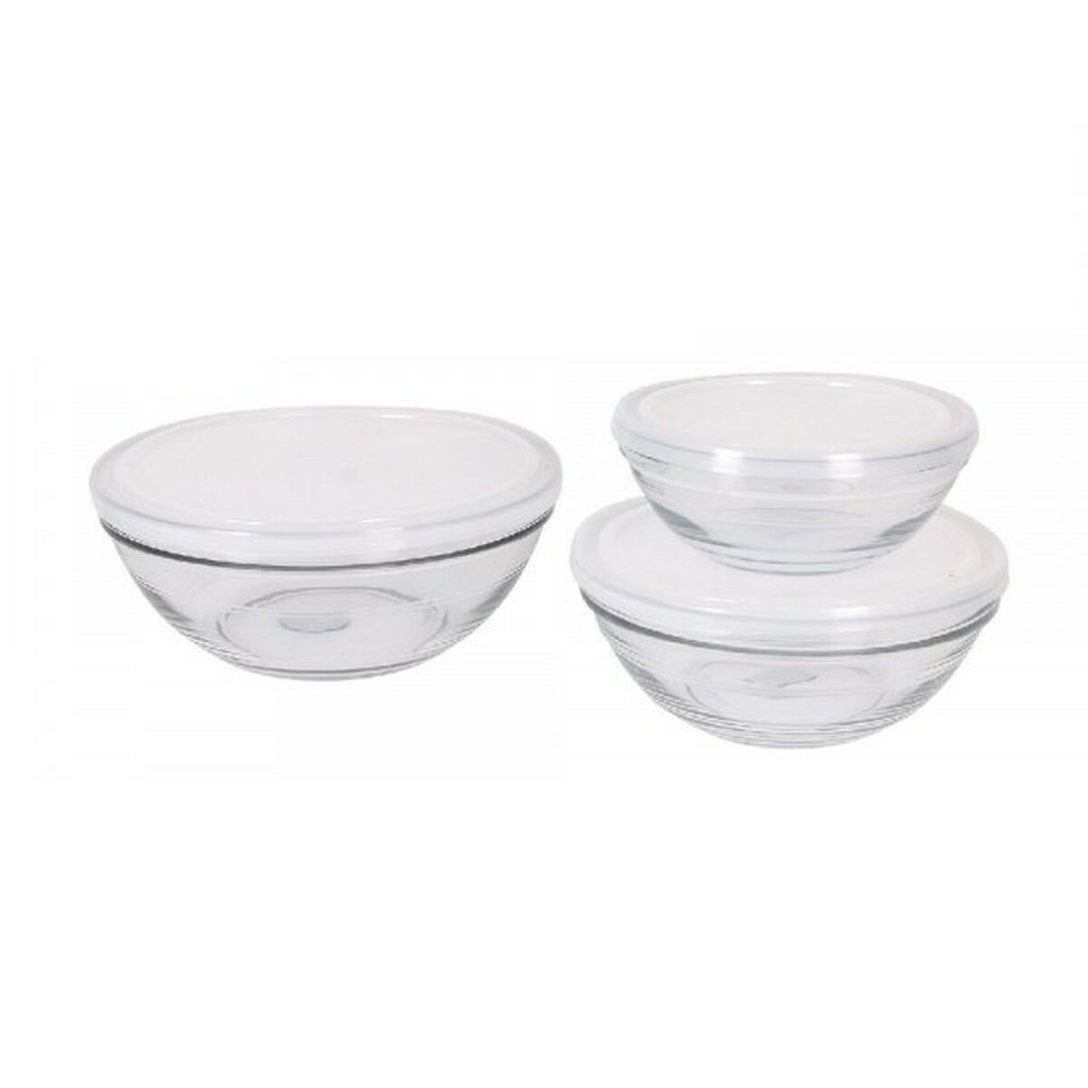 Skålset Duralex Lys Transparent Med lock 3 Delar - 2