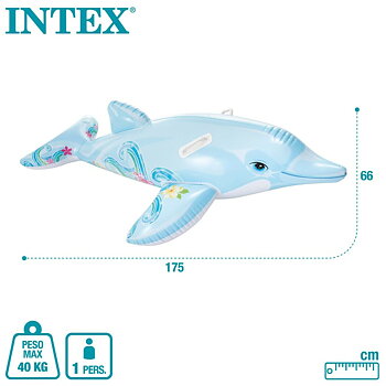 Upplåsbar bassängmadrass Intex Delfin 175 x 38 x 66 cm (6 antal)