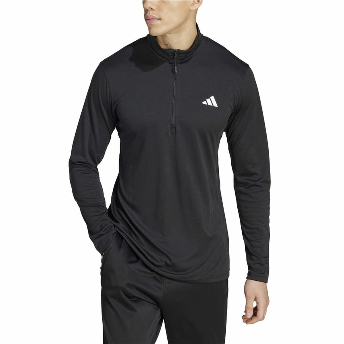 Tränings t-shirt, Vuxen Adidas Tr-Es+ 1I4Zip Svart - 3