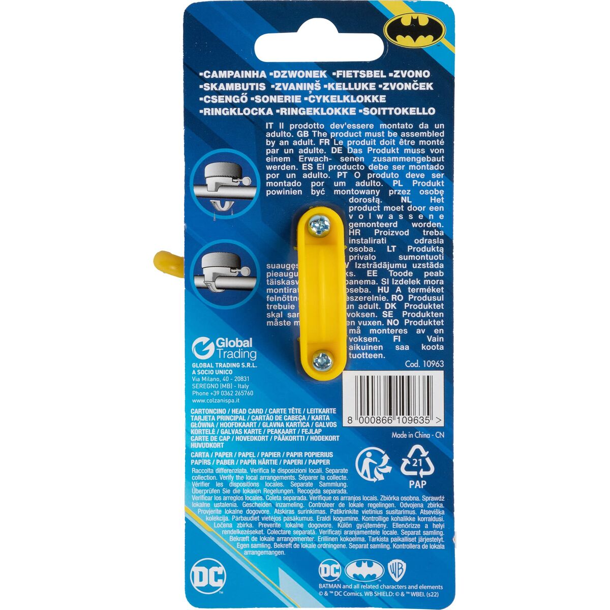 Ringklocka för barn Batman CZ10963 Svart/Gul - 4