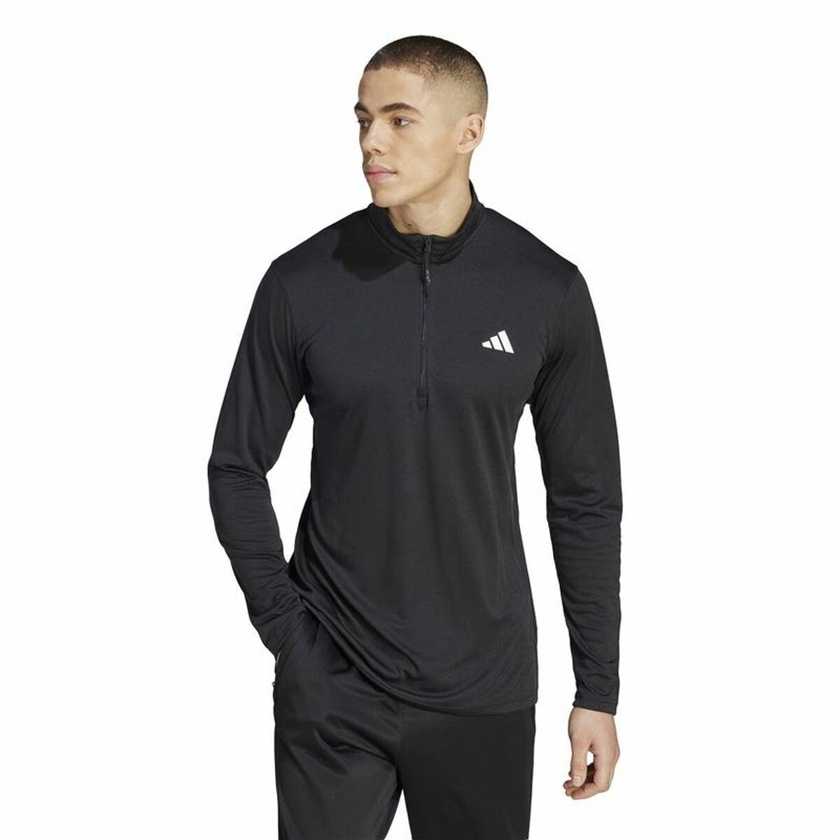 Tränings t-shirt, Vuxen Adidas Tr-Es+ 1I4Zip Svart - 2