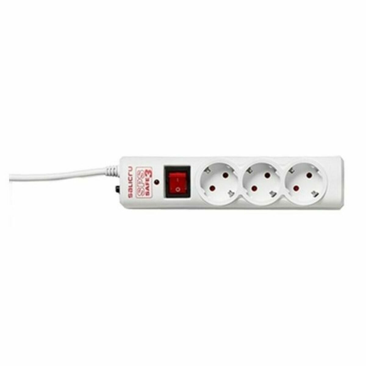 Ellist 3 Schuko-uttag med brytare Salicru SPS SAFE 3 (1,5 m)