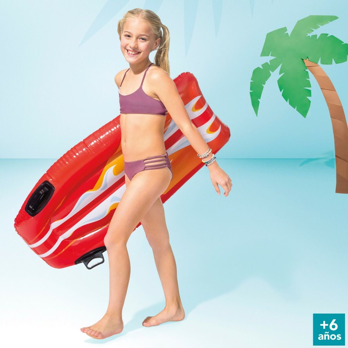 Upplåsbar bassängmadrass Intex Joy Rider 62 x 112 cm Surfbräda (12 antal) - 11