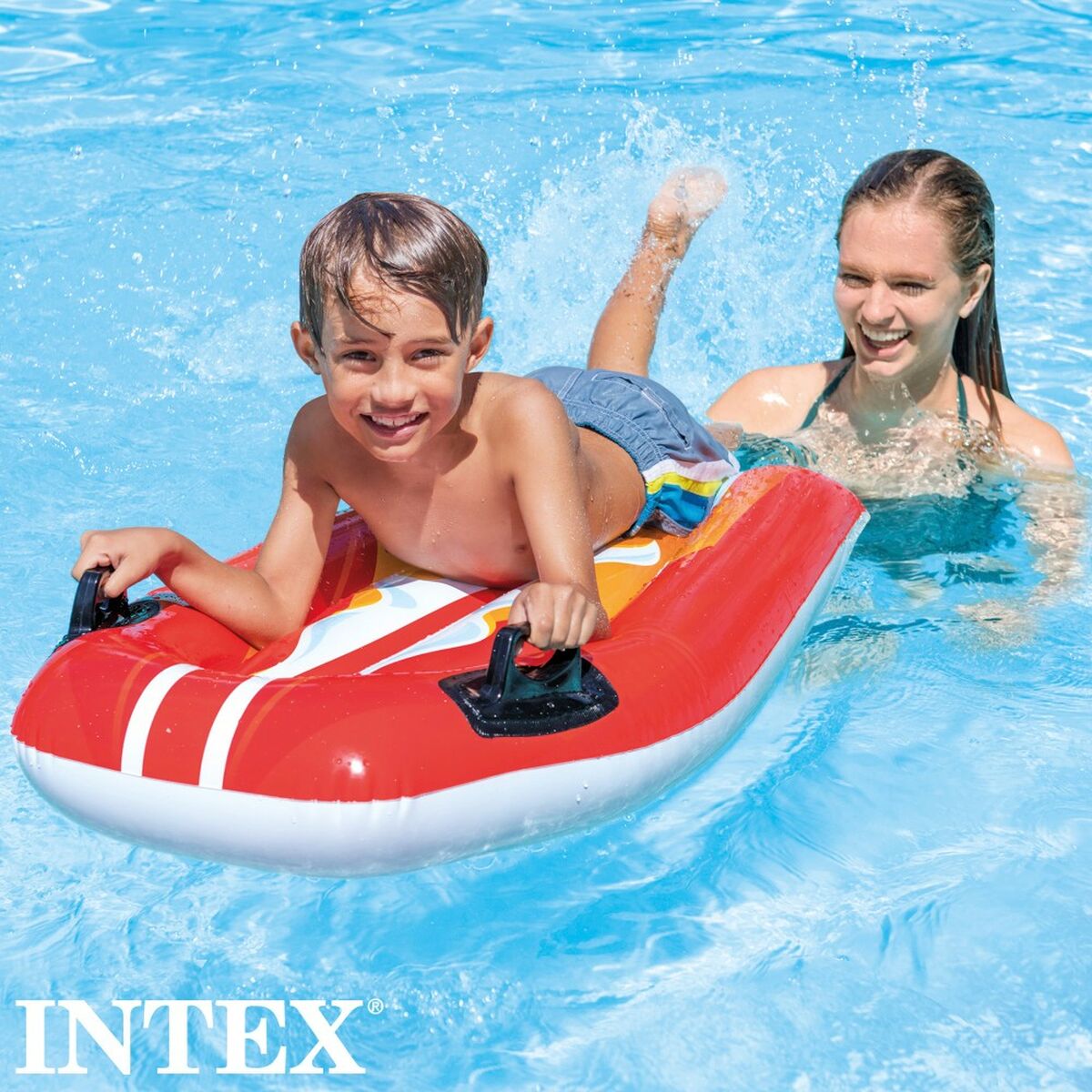 Upplåsbar bassängmadrass Intex Joy Rider 62 x 112 cm Surfbräda (12 antal) - 10
