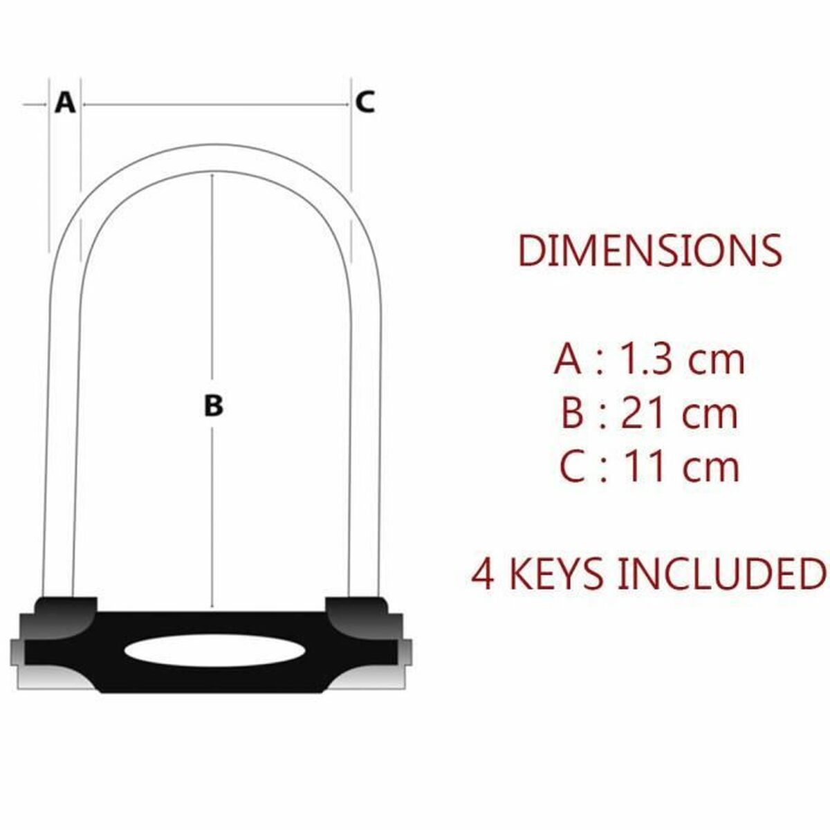 Hänglås med nyckel Master Lock Röd - 4