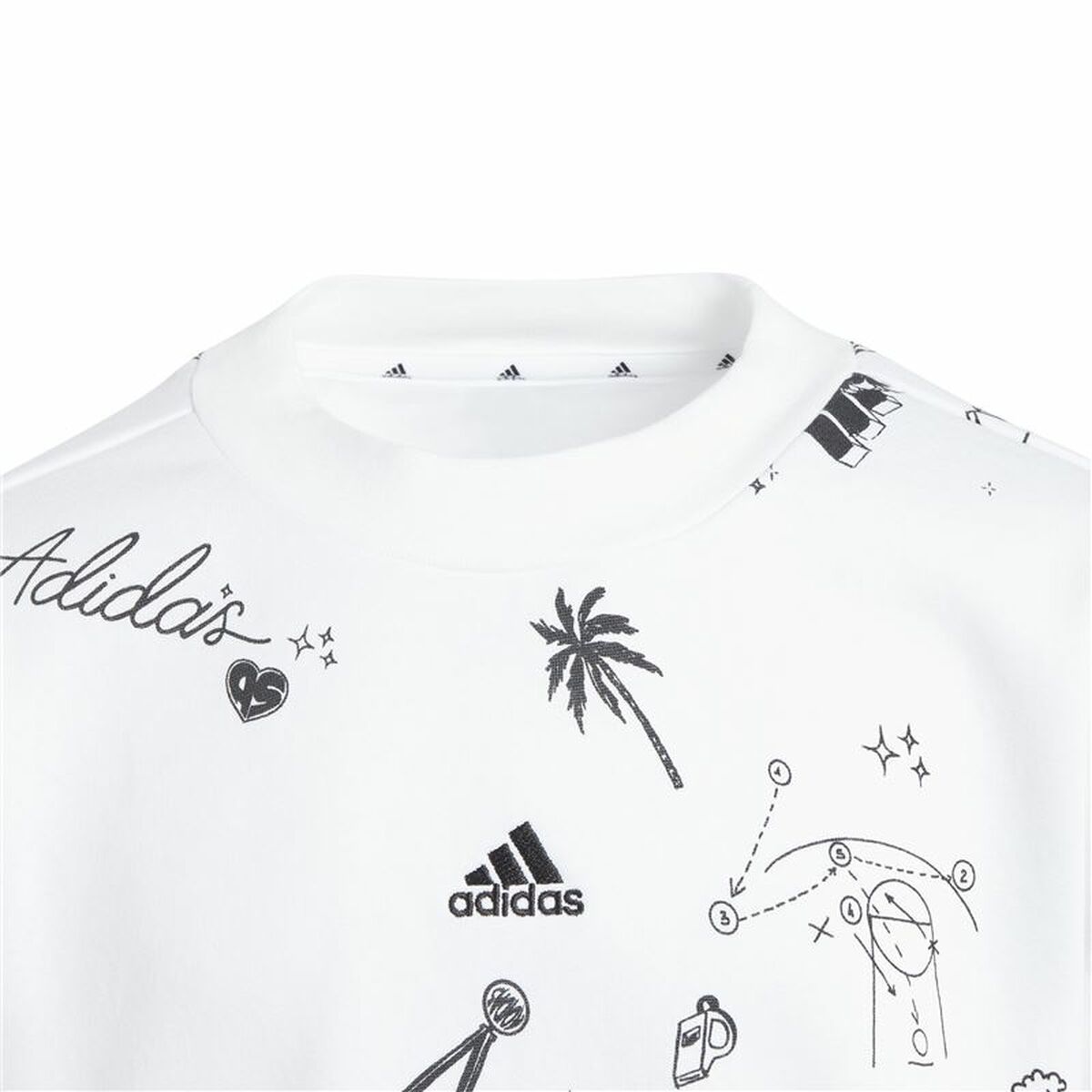 Tröja utan luva, Flickor Adidas Jg Bluv Q3Sweat Vit - 4