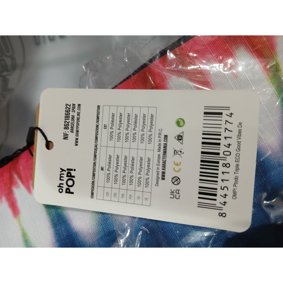 Tredubbel Carry-all Karactermania Eco Omp! Good Vibes Only Tie Dye Denim (23 x 11 x 10 cm) - 4