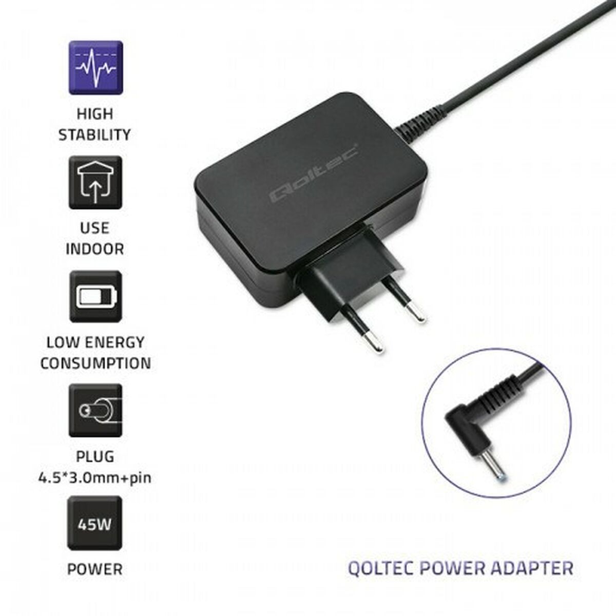 Laptopladdare Qoltec 51033 45 W - 3