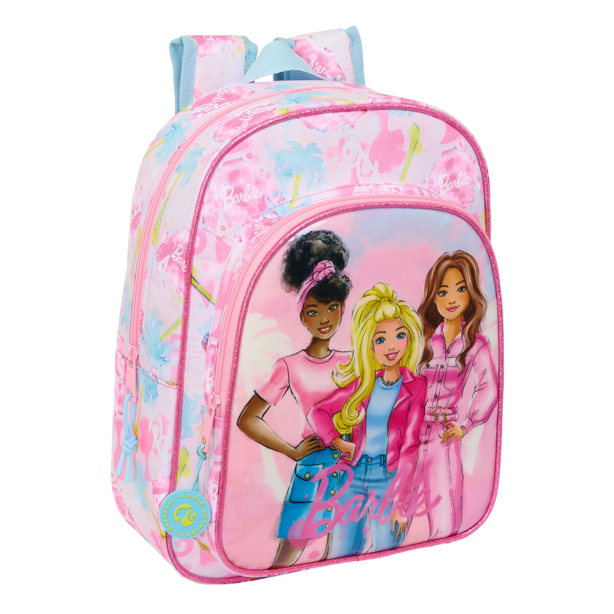 Skolryggsäck Barbie Painterly Rosa Himmelsblå 26 x 34 x 11 cm