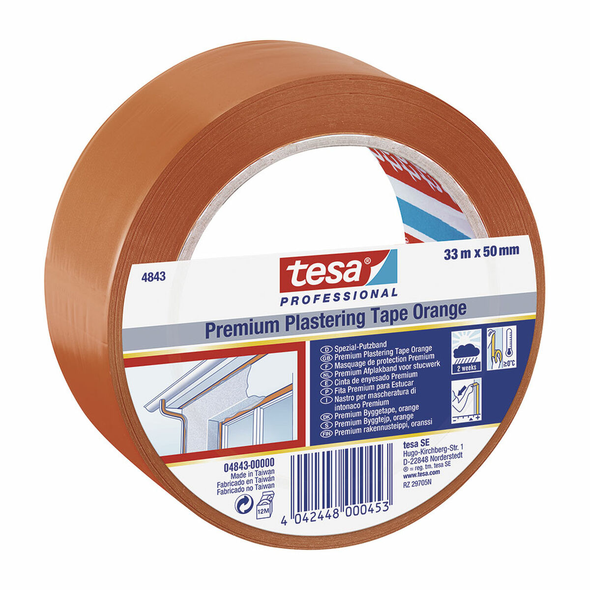 Isoleringstejp TESA Revoco Premium 4843 Orange Gummi PVC (33 m x 50 mm) - 2