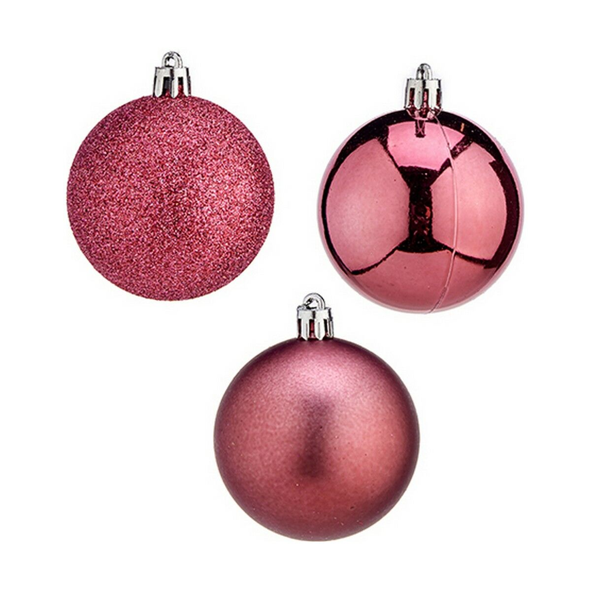 Uppsättning av julkulor Rosa PVC Ø 8 cm (24 antal) - 2