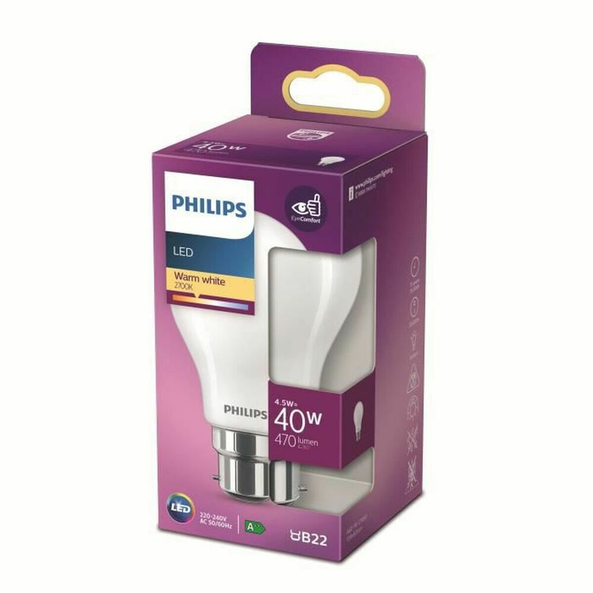 LED-lampa Philips 8718699762476 Vit F 40 W B22 (2700 K) - 5