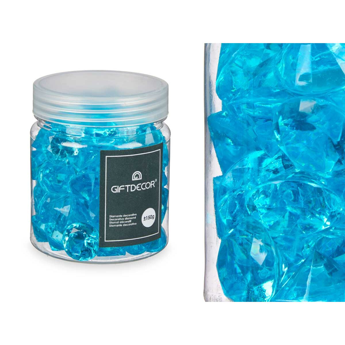 Dekorativa stenar Gift Decor Blå Grön Purpur Rosa 150 g Diamant (16 antal) - 3