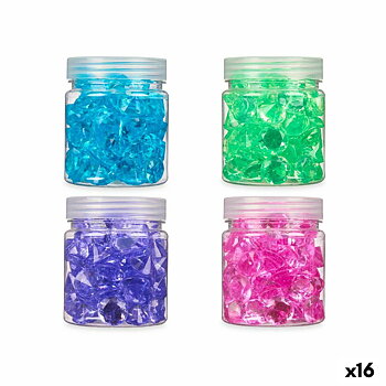 Dekorativa stenar Gift Decor Blå Grön Purpur Rosa 150 g Diamant (16 antal)