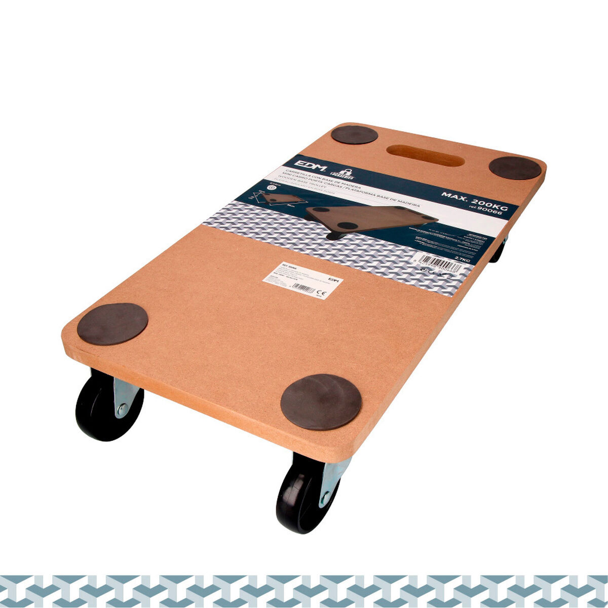 Sockel med hjul EDM 90066 58 x 30 x 12 cm Med hjul - 2