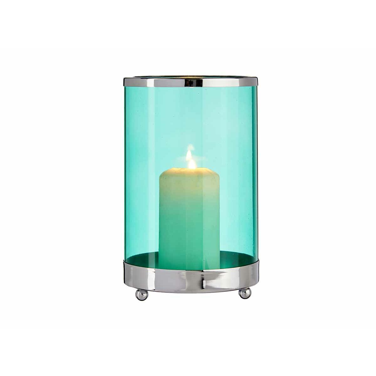 Ljusstakar Gift Decor Blå Silvrig Silver Metall Glas 12,2 x 19,5 x 12,2 cm Cylinder - 4