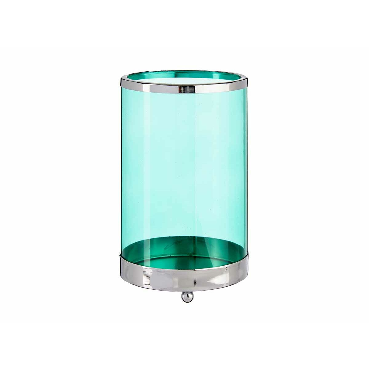 Ljusstakar Gift Decor Blå Silvrig Silver Metall Glas 12,2 x 19,5 x 12,2 cm Cylinder - 3