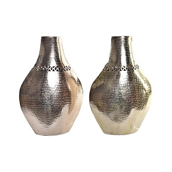 Vas DKD Home Decor Koppar 28 x 11 x 41 cm Gyllene Aluminium Arab stansning (2 antal)
