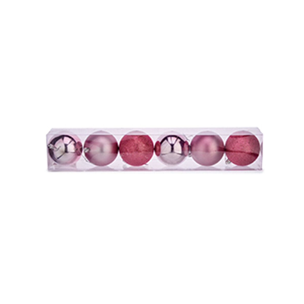 Uppsättning av julkulor Krist+ Rosa Plast Ø 8 cm (24 antal) - 4