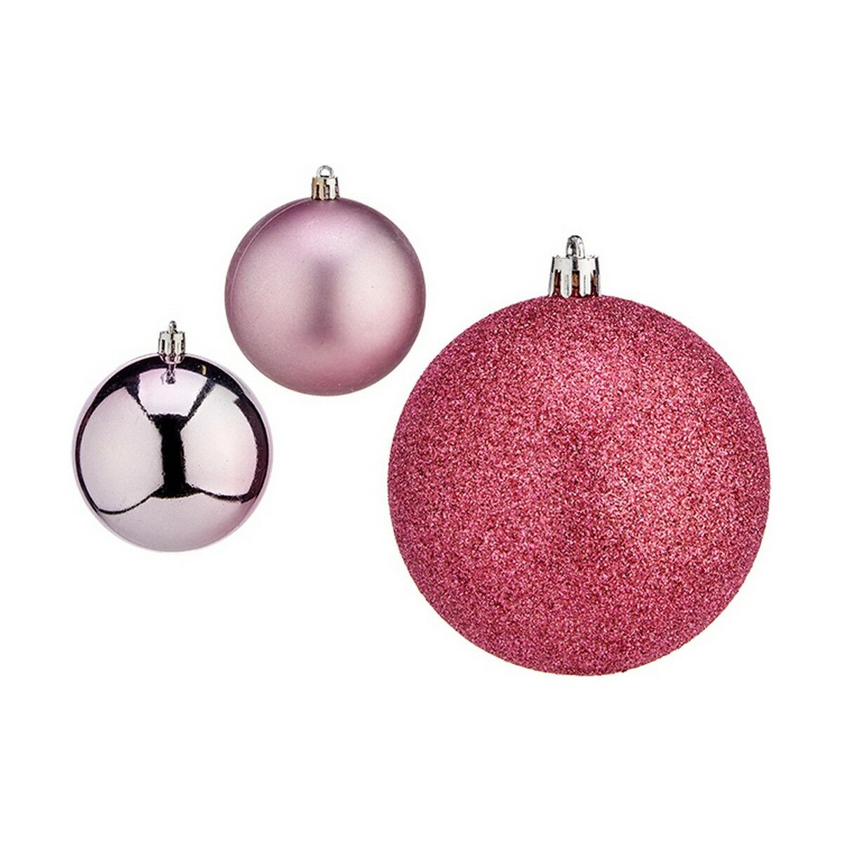 Uppsättning av julkulor Krist+ Rosa Plast Ø 8 cm (24 antal) - 6