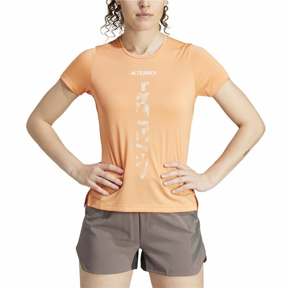 T-shirt med kortärm Dam Adidas Agravic Shirt Orange - 3
