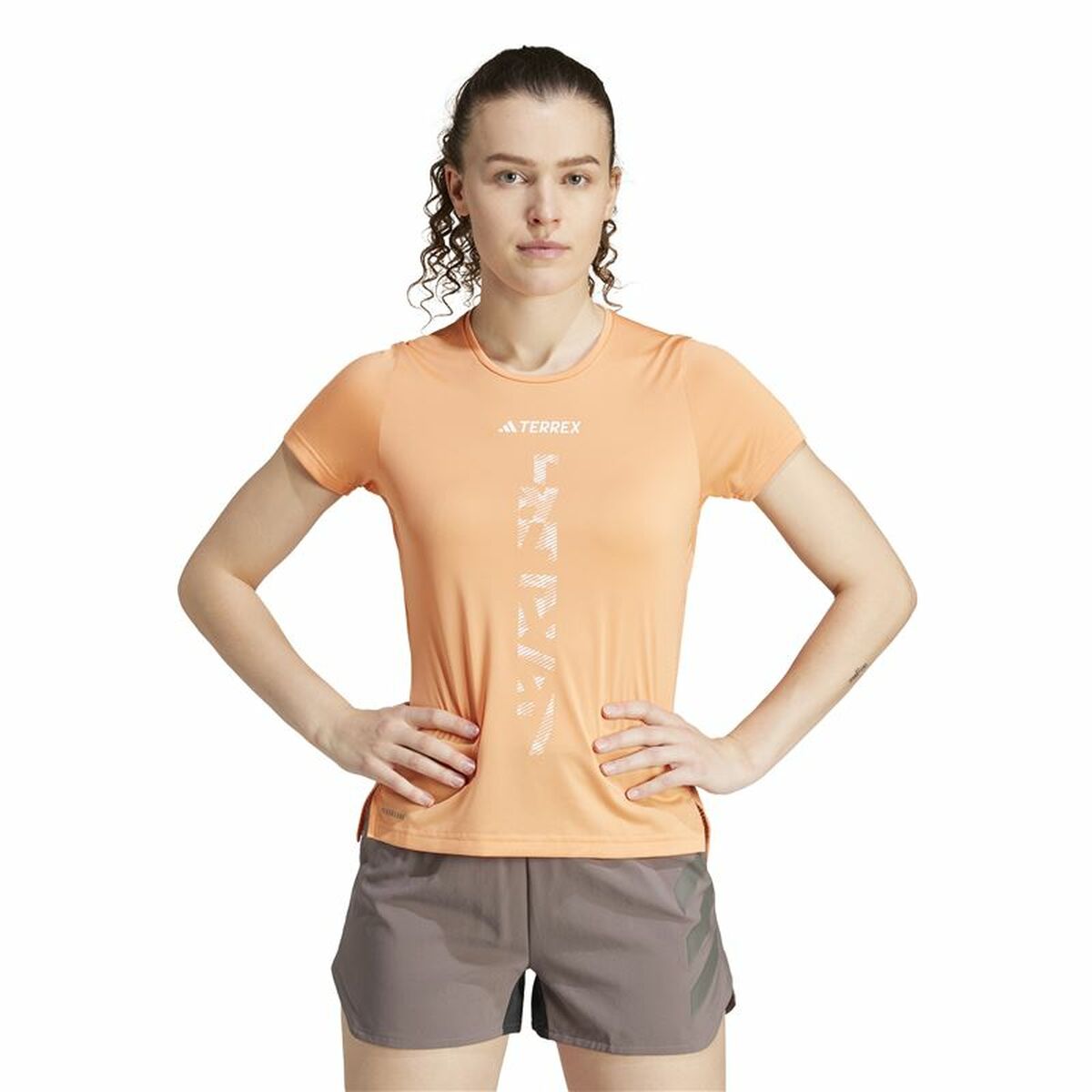 T-shirt med kortärm Dam Adidas Agravic Shirt Orange - 2