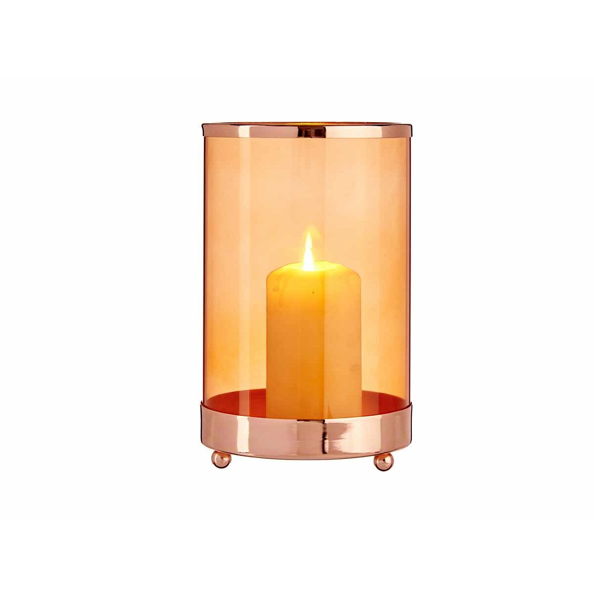 Ljusstakar Gift Decor Koppar Ambra Metall Glas 12,2 x 19,5 x 12,2 cm Cylinder - 7