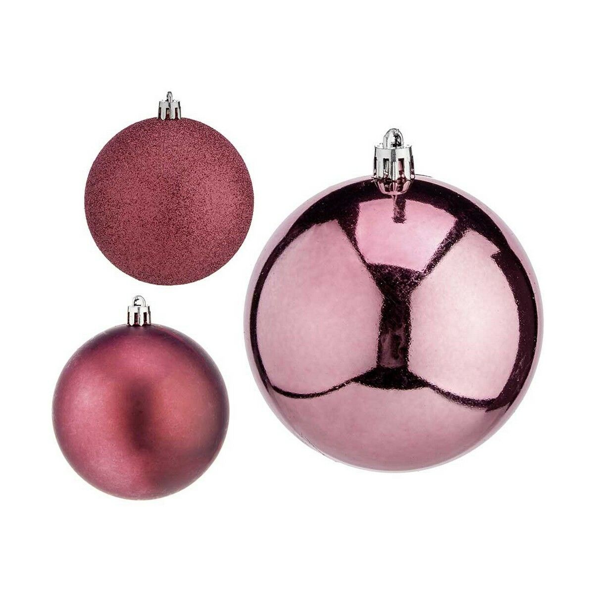 Uppsättning av julkulor Krist+ Rosa Plast (24 antal) - 6