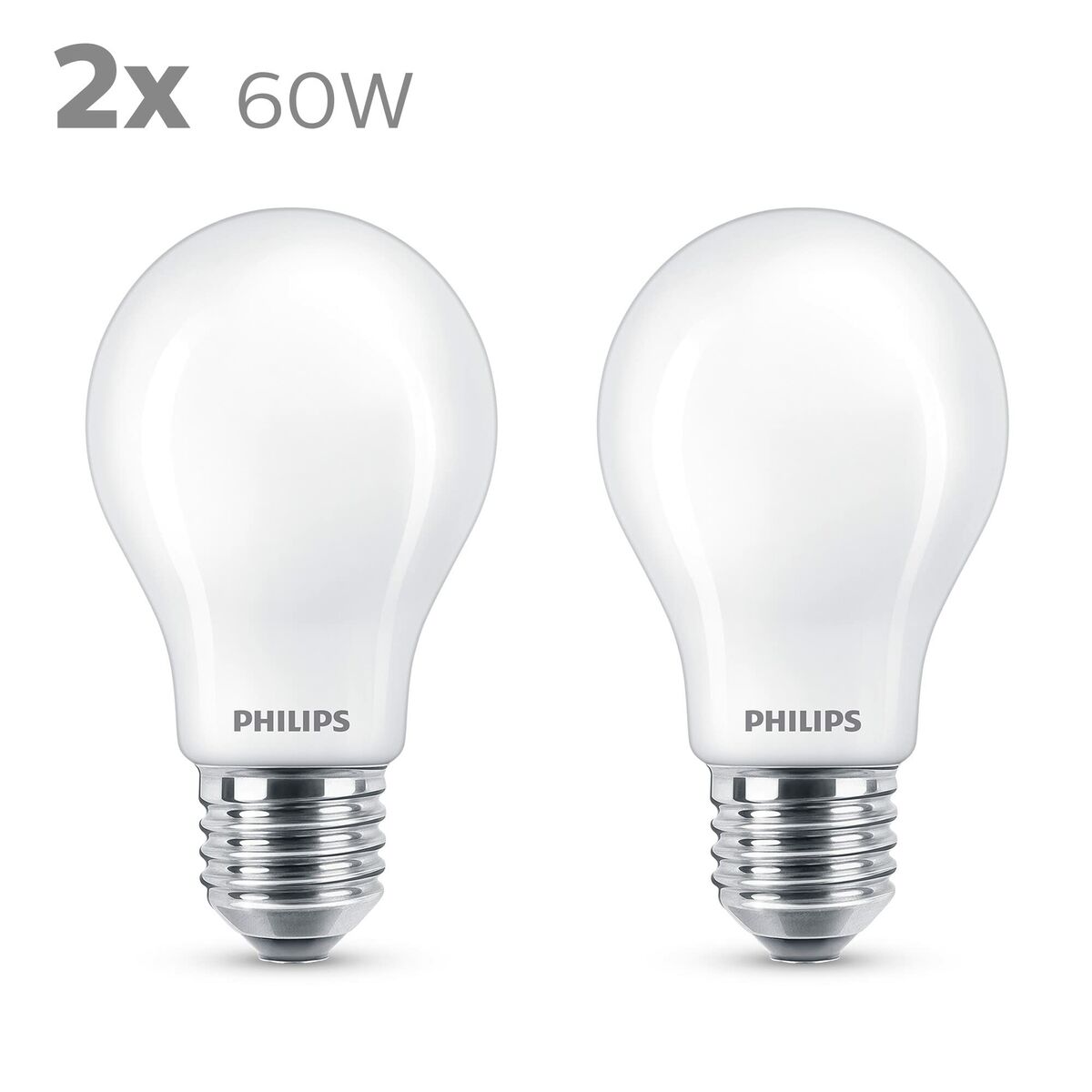 LED-lampa Philips Classic Standard 60 W Vit E E27 (2700 K) (2 antal) - 6
