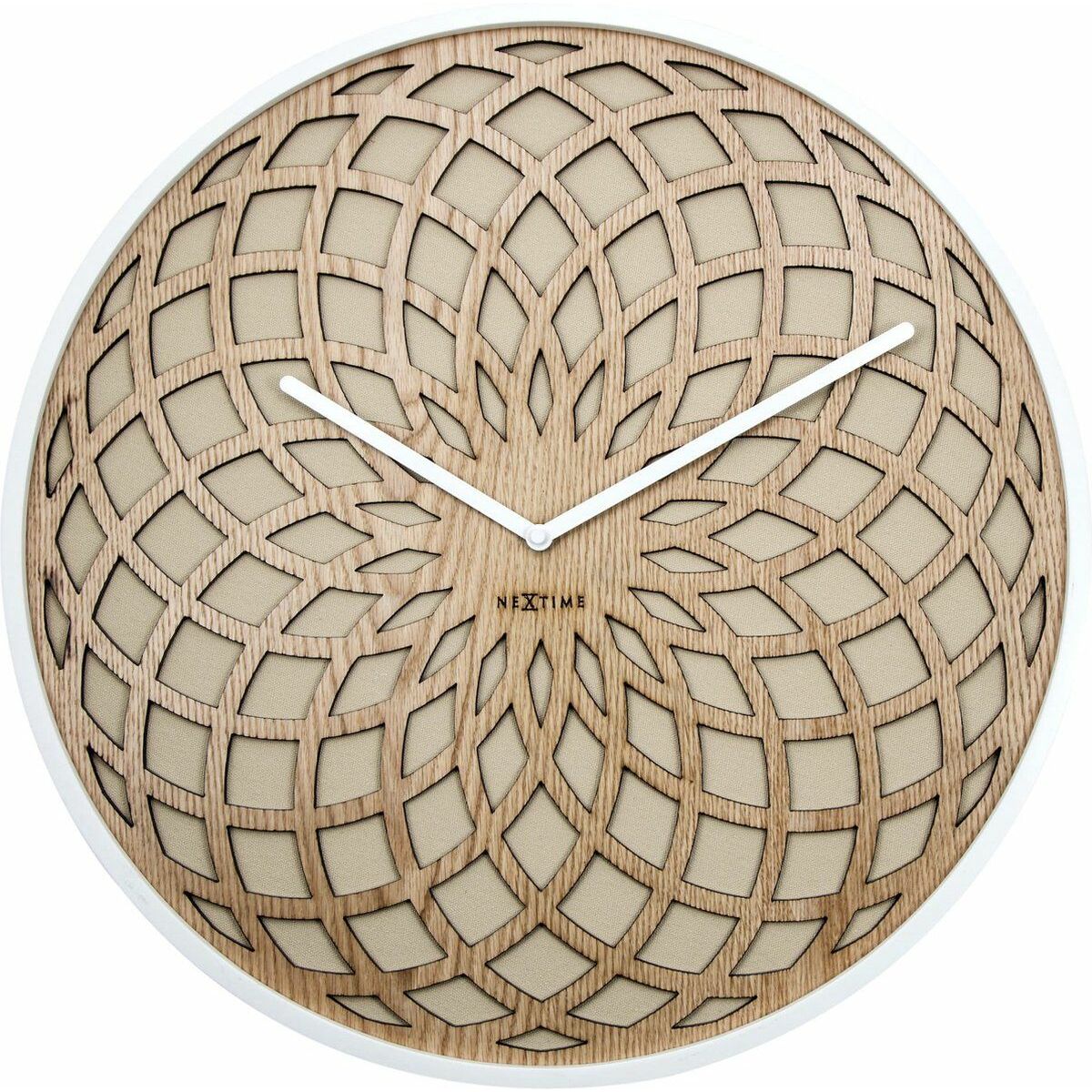 Väggklocka Nextime Vit Brun 50 cm