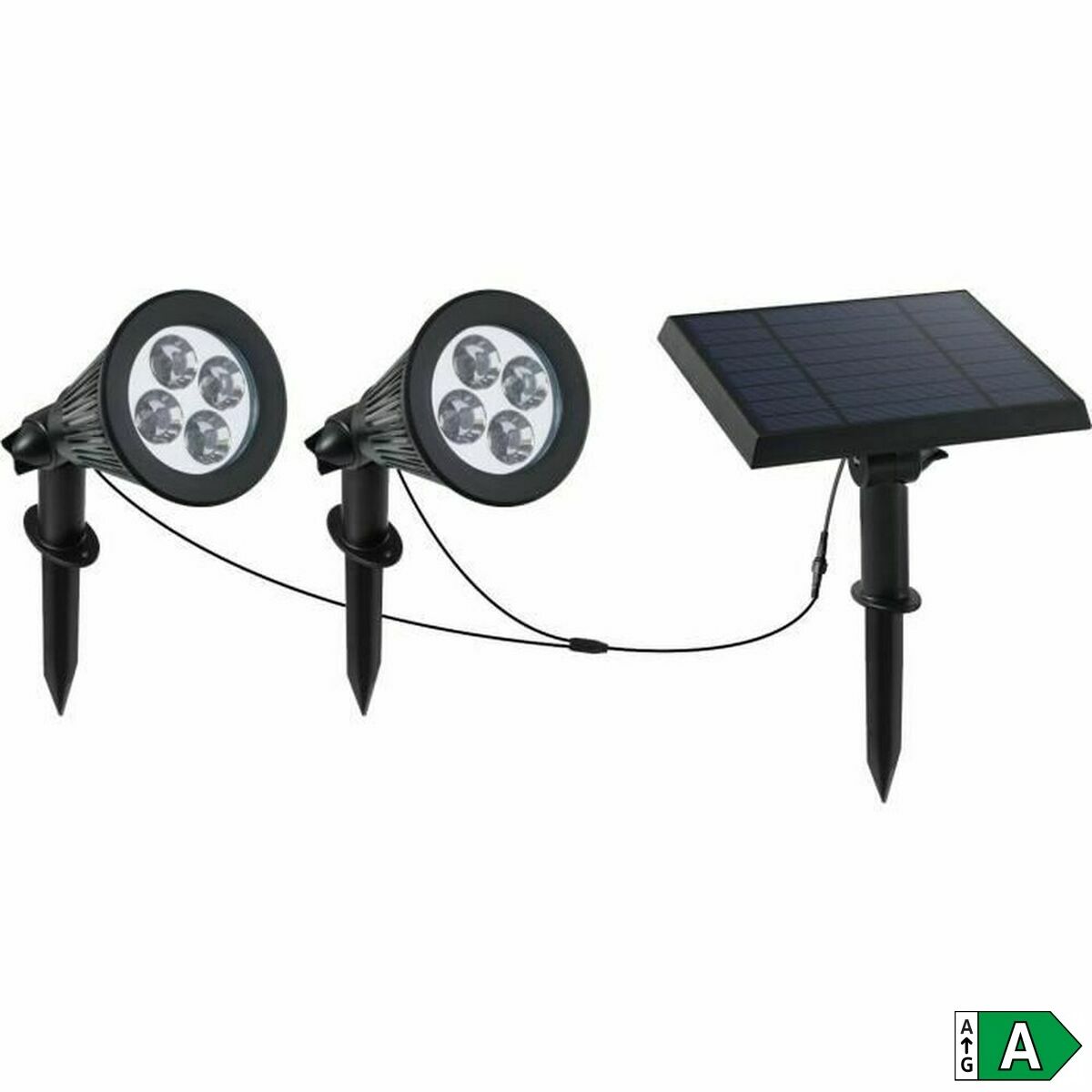 solcellslampo Lumi Garden Family Spiky 2 i 1 Svart Aluminium Stål (2 antal) - 3