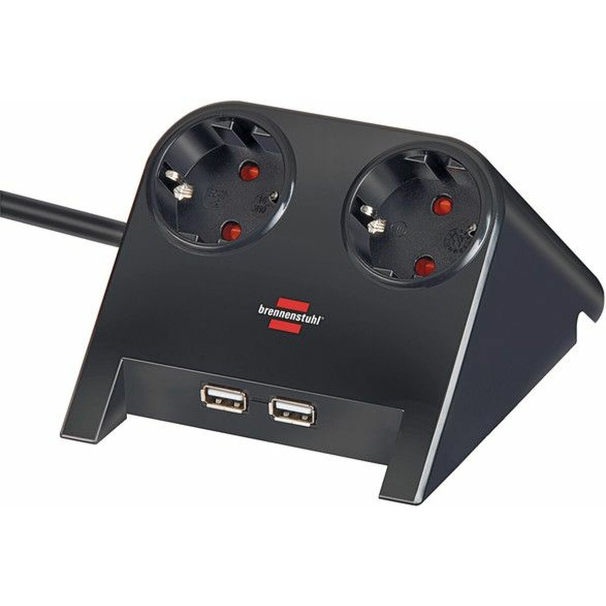 Ellist 2 Tomas-uttag utan brytare Brennenstuhl 1153520222 3600 W USB x 2 Bordsduk (1,8 m) - 3