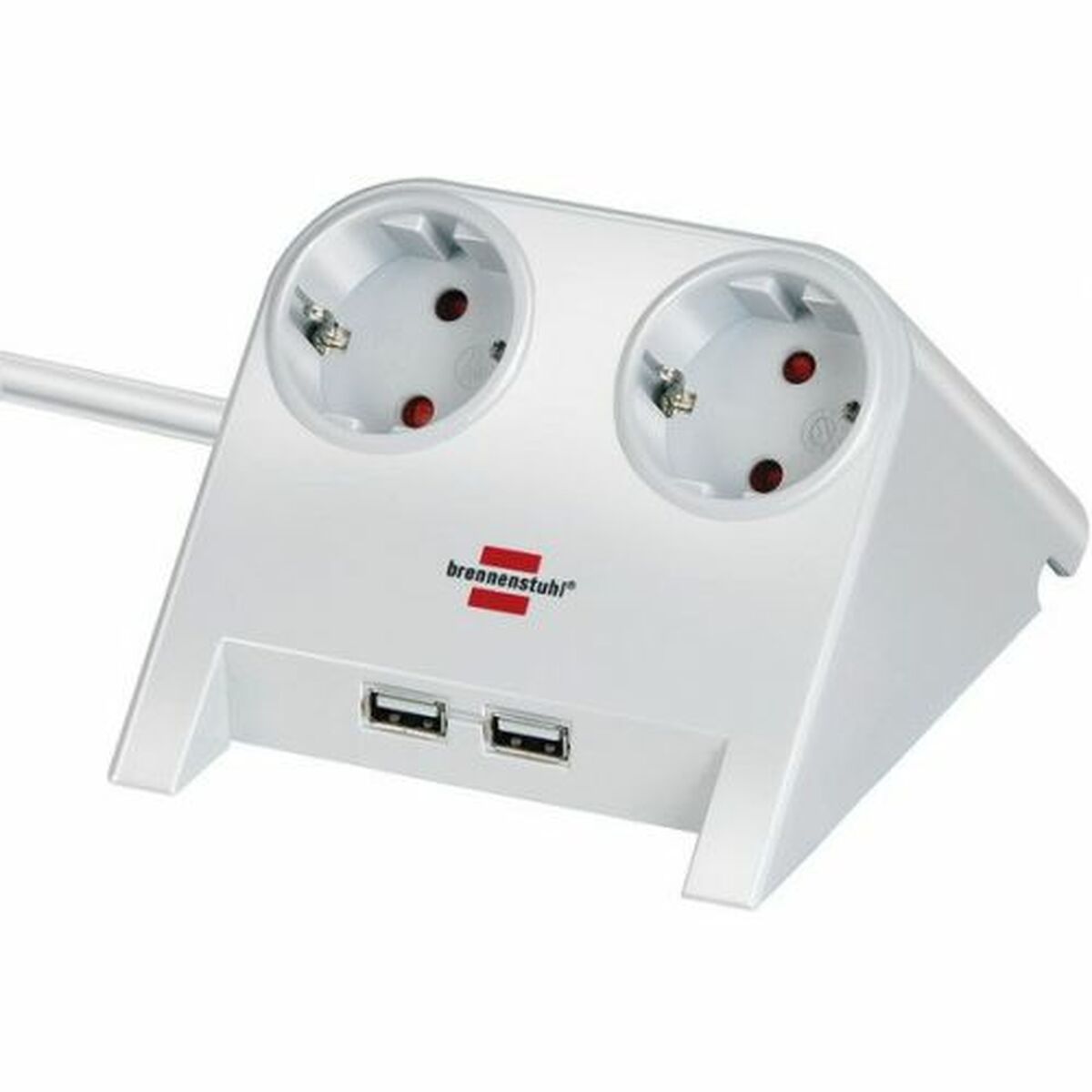Ellist 2 Tomas-uttag utan brytare Brennenstuhl 1153520222 3600 W USB x 2 Bordsduk (1,8 m)