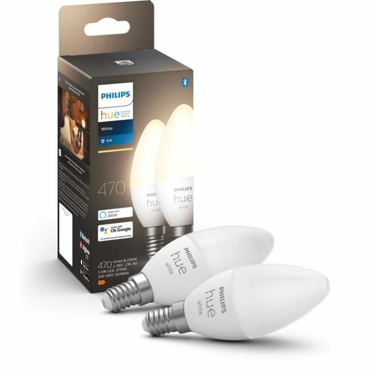 LED-lampa Philips 8719514320628 Vit F E14 E27 470 lm (2 antal) - 5