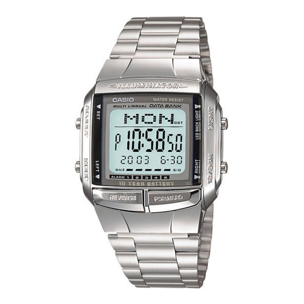 Herrklocka Casio DATABANK Silvrig (Ø 38 mm)