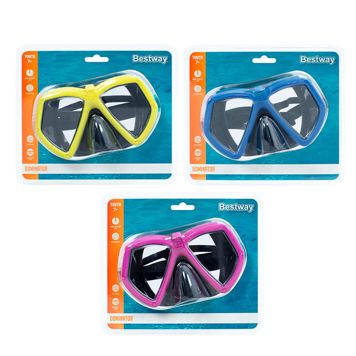 Bestway Barn Dykmask Med Anatomisk Rem Blandade Färger +3 år Strand och Pool 22011 - 5